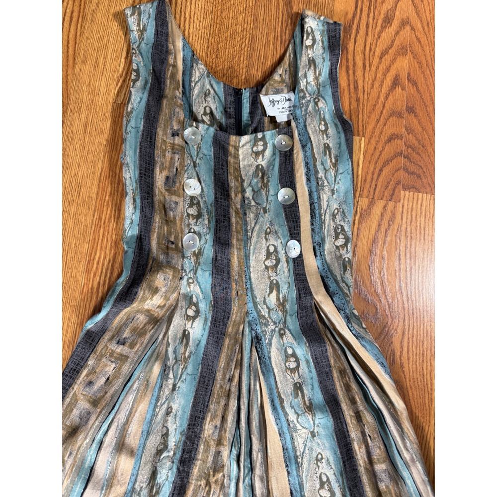 Vintage Jeffrey & Dara by Linda Hutley Abstract Wide Leg Jumpsuit 12